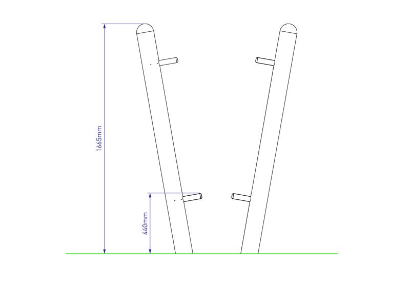 Technical render of a Stilt Posts (pair)